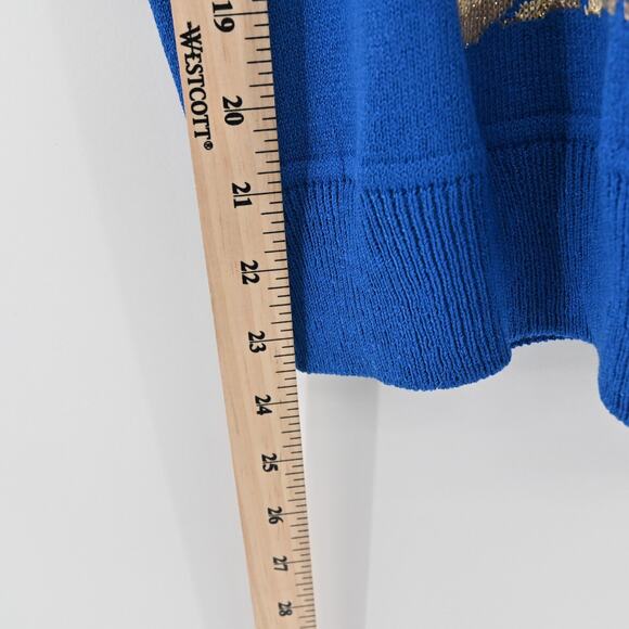 ST JOHN Sweater Womens Size MP Santana Knit Wool Blend Nautical Ocean Dog Show - Picture 9 of 11